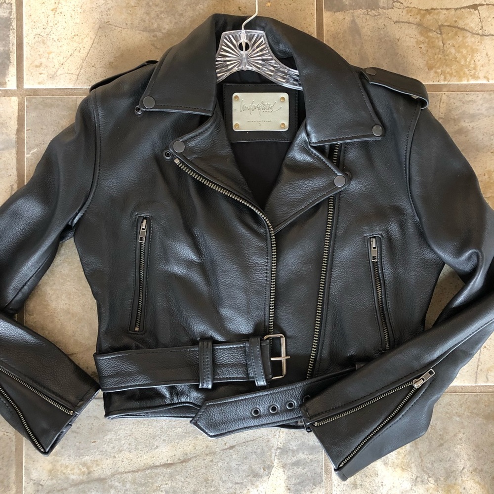 🔥UNDERSTATED LEATHER x FREE PEOPLE Moto Jacket S - Picture 3 of 5